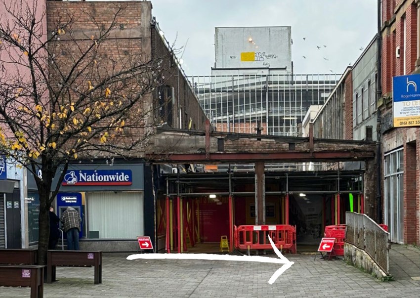 The old King Street entrance to the Mall has been taken out